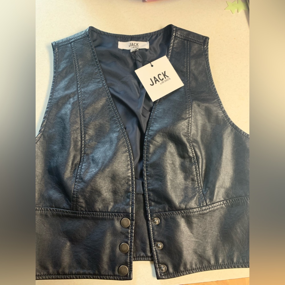 Black leather vest